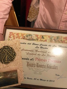 Primer premio de saetas del XXVII Certamen de La Unión.