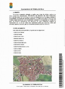 Listado de las calles que se verán afectadas por dicho proyecto. 