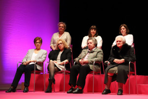 Mujeres homenajeadas en la gala moguereña con motivo del 8M.