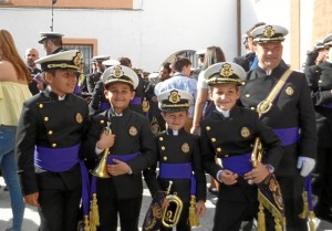 Los pequeños músicos de la Banda del Nazareno.