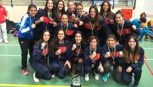 Equipo de fútbol sala femenino de la UHU, bronce en el Campeonato de Andalucía Universitario.