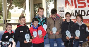 Los ganadores de la prueba náutica celebrada en Punta Umbría.