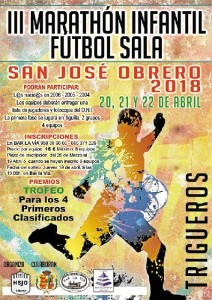 Cartel promocional del III Marathón Infantil de Fútbol Sala.