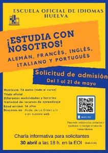 Cartel promocional de la EOI de su II Jornadas de Inmersión lingüística.