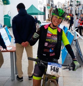 Margarita Porrero, vencedora en féminas. / Foto: Federación Andaluza de Ciclismo.