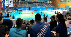 Comenzó la competición en el Campeonato de Europa de Bádminton.