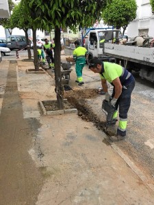 Nueva pavimentación en la calle Docampo, barriada de las Adoratrices.