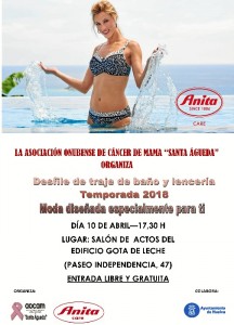 Cartel del Desfile de Trajes de Baño y Lencería dirigido a mujeres diagnosticadas de cáncer de mama.