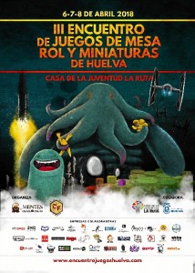 Cartel del III Encuentro de Juegos de Mesa, Rol y Miniaturas, que tendrá lugar los días 6, 7 y 8 de abril en la Casa de la Juventud 'La Ruta'.