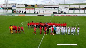 Prolegómenos del partido entre el Pozoblanco y el Cartaya. / Foto: @CronicaPozoblan.