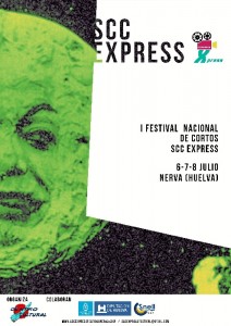 Cartel del I Festival de Cortos SCC Express que tendrá lugar el 6 y 8 de julio en Nerva.