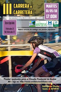 Cartel de la prueba ciclista que tendrá lugar en Hinojos el 1 de mayo.