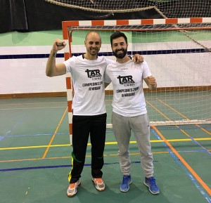 Los entrenadores del equipo, Javier Fernández y Alejandro Sánchez.