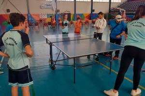 El tenis de mesa fue otra de las actividades que se pusieron en práctica.