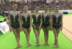 Las cadetes del Rítmico, bronce en el Nacional Base.