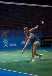 La danesa Mia Blichfeldt exigió a la onubense en la semifinal. / Foto: Pablo Sayago.