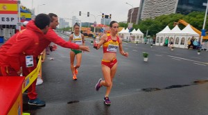 La atleta lepera durante la prueba celebrada en Taicang. / Foto: @atletismoRFEA.