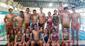 Componentes del Club Natación Huelva en la prueba disputada en Córdoba.