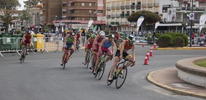 Un momento del sector de ciclismo de la prueba almonteña.