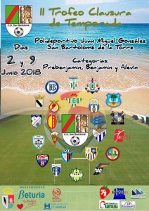 Cartel anunciador del torneo de fútbol que tendrá lugar en San Bartolomé de la Torre.