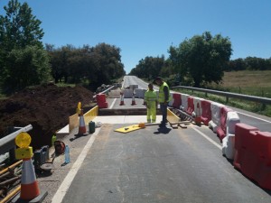 Obras en la carretera de Cala.