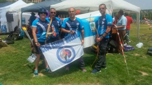 Los cuatro arqueros del Asirio en el evento celebrado en Valencia.