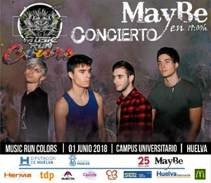 El conocido grupo de rock onubense MayBe actuará a las 19 h. en el campus universitario de El Carmen, en la Universidad de Huelva, abriendo la fiesta del deporte, la música y el color para todas las edades.