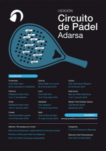 Cartel I edición del Circuito de Pádel Adarsa.