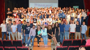 Los deportistas reconocidos en la XVII Gala del Deporte de San Juan del Puerto.