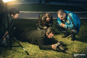 Un momento de la grabación de booktrailer. / Foto: Diego Encinas.