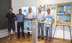 Un momento de la presentación en la Diputación Provincial de Huelva de los circuitos de 3x3 de baloncesto y de vóley playa.