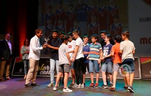 Un momento de la Gala de Clausura y Entrega de Premios de la temporada 2017-18 de FAB Huelva. / Foto: www.andaluzabaloncesto.org.