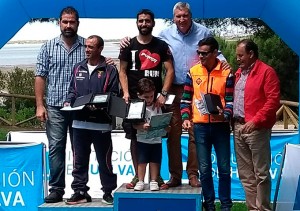 Podio masculino de la prueba atlética celebrada en Cartaya.