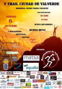 Cartel anunciador del V Trail Ciudad de Valverde-'Memorial Pedro Zarza Vázquez', que se disputará el 6 de octubre.