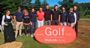 Representantes de los campos de golf de Huelva que han participado en esta acción promocional.