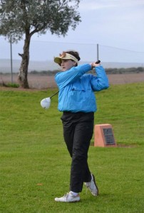 Laura López, durante la prueba en Sherry Golf este sábado pasado.