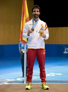 medalla de oro obtenida en Los Juegos del Mediterráneo. / Foto: photos.tarragona2018.cat.