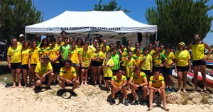 Representantes del Tartessos Huelva en el Campeonato celebrado en el Lago de Arcos.