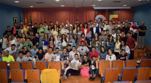 Los galardonados en el acto de clausura del curso deportivo en la Universidad de Huelva.