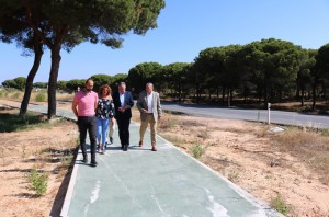 El alcalde ha visitado las obras del carril bici.