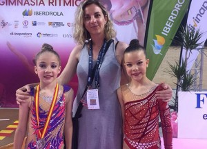 Las representantes del Rítmico Colombino en el Campeonato celebrado en Zaragoza.