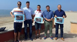 Un momento de la presentación del nuevo canal de natación en Ayamonte.