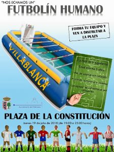 Este jueves, a partir de las 19.00 horas, tendrá lugar el 'Futbolín humano'.