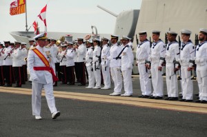 La fragata “Cristóbal Colón” recibe su Bandera de Combate en Palos de la Frontera.