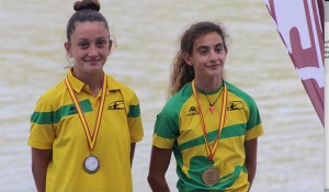 El histórico podio con Araceli Alonso y Daniela García, primera y segunda.