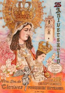 Cartel que conmemora el nombramiento de la Virgen como alcaldesa perpetua de la localidad.