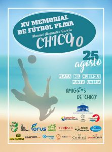 Cartel del XV Memorial de Fútbol Playa en homenaje a 'Chico'.