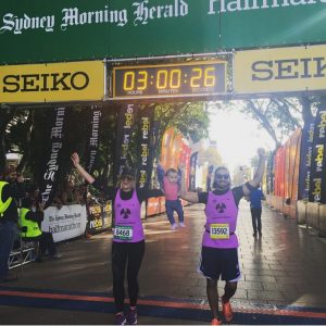 Durante una Media Marathon en la que se recaudó 3000 dólares para la asociacion de bebes prematuros.