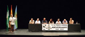 Un momento de la presentación de los actos de celebración del 50 Aniversario del Club Deportivo Punta Umbría.