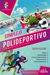 Cartel anunciador de la campaña de actividades deportivas en San Bartolomé de la Torre.